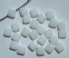 25 10mm Flat Square Diagonal Drilled White